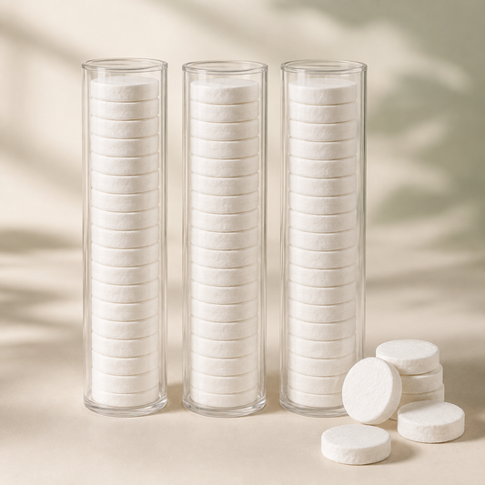 Canonyx WarmPress compressed towel refill sleeves with loose towel tablets